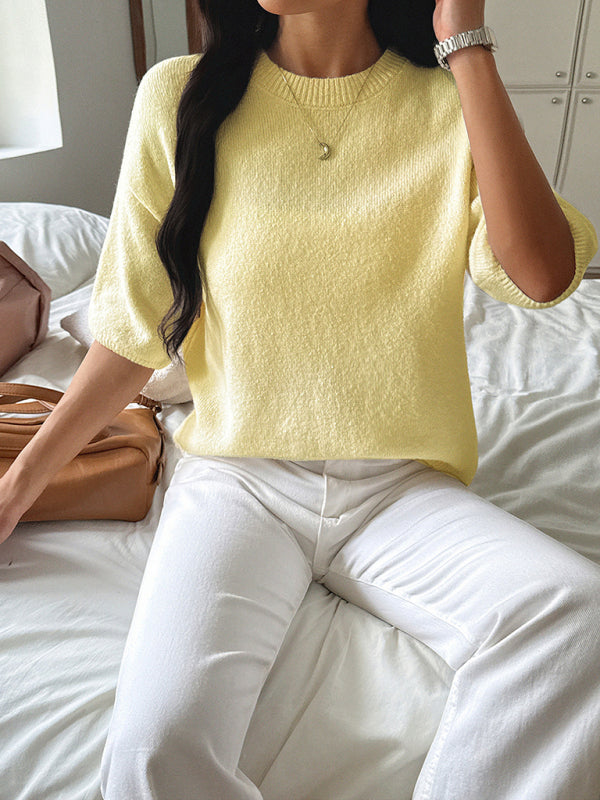 Casual vacation short-sleeved sweater