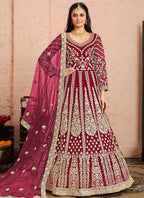 Magenta Floor Length Suit For Indian Wedding Reception