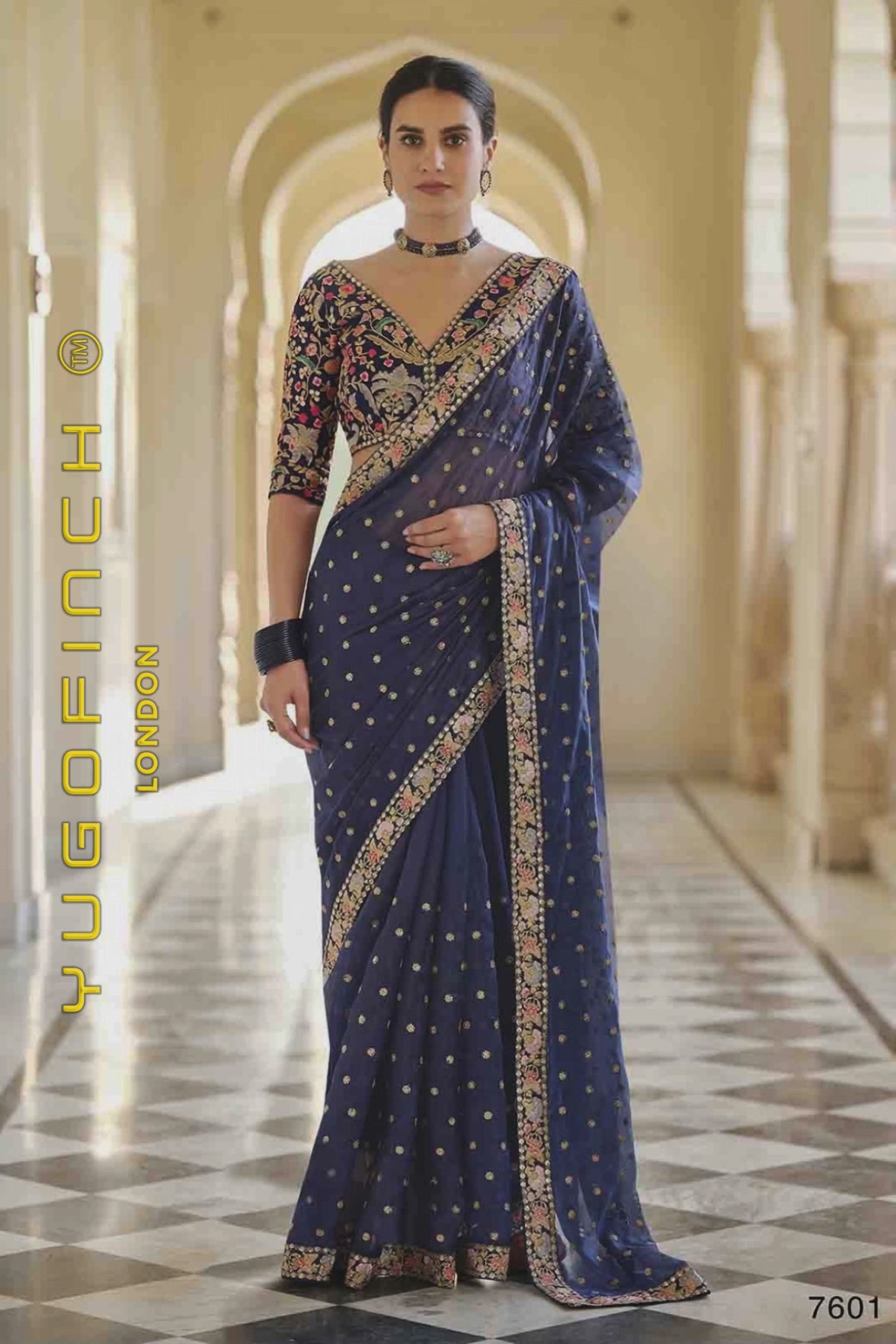 Women's Designer Embroidered Saree & Blouse Set - STITCH TO FIT (Limited Edition - 1 week)