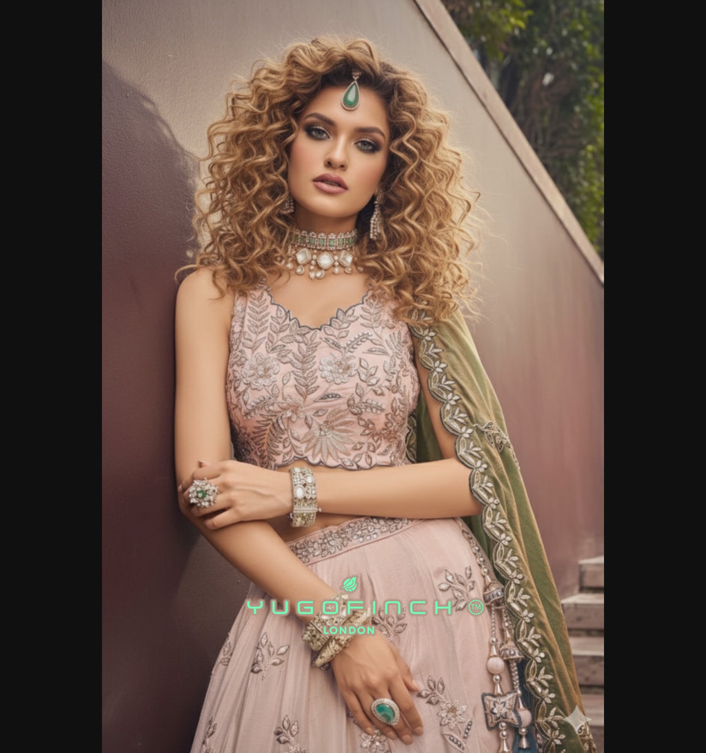 Women's Lahenga Choli Set - Semi Stitched