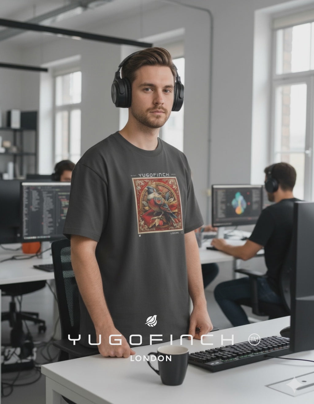 Men's Unisex Yugofinch Oversized Printed T-Shirt