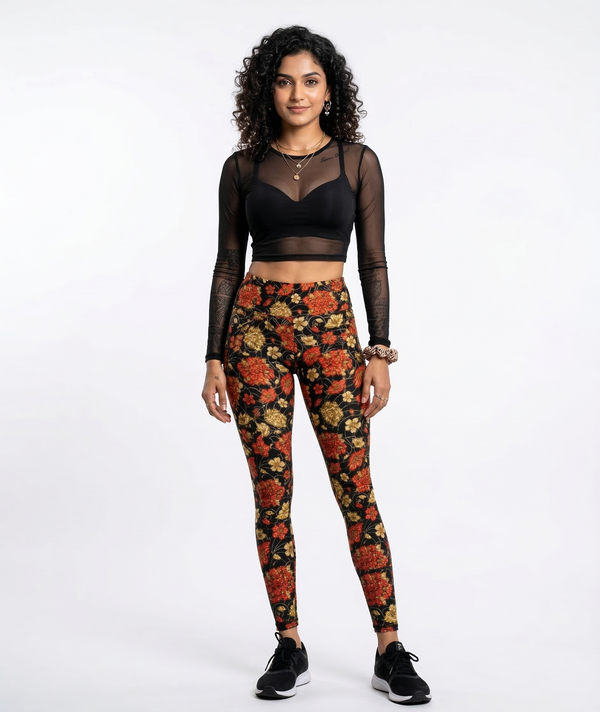 Women's AOP 180 GSM Lycra polyester, Gym Leggings - Image 1