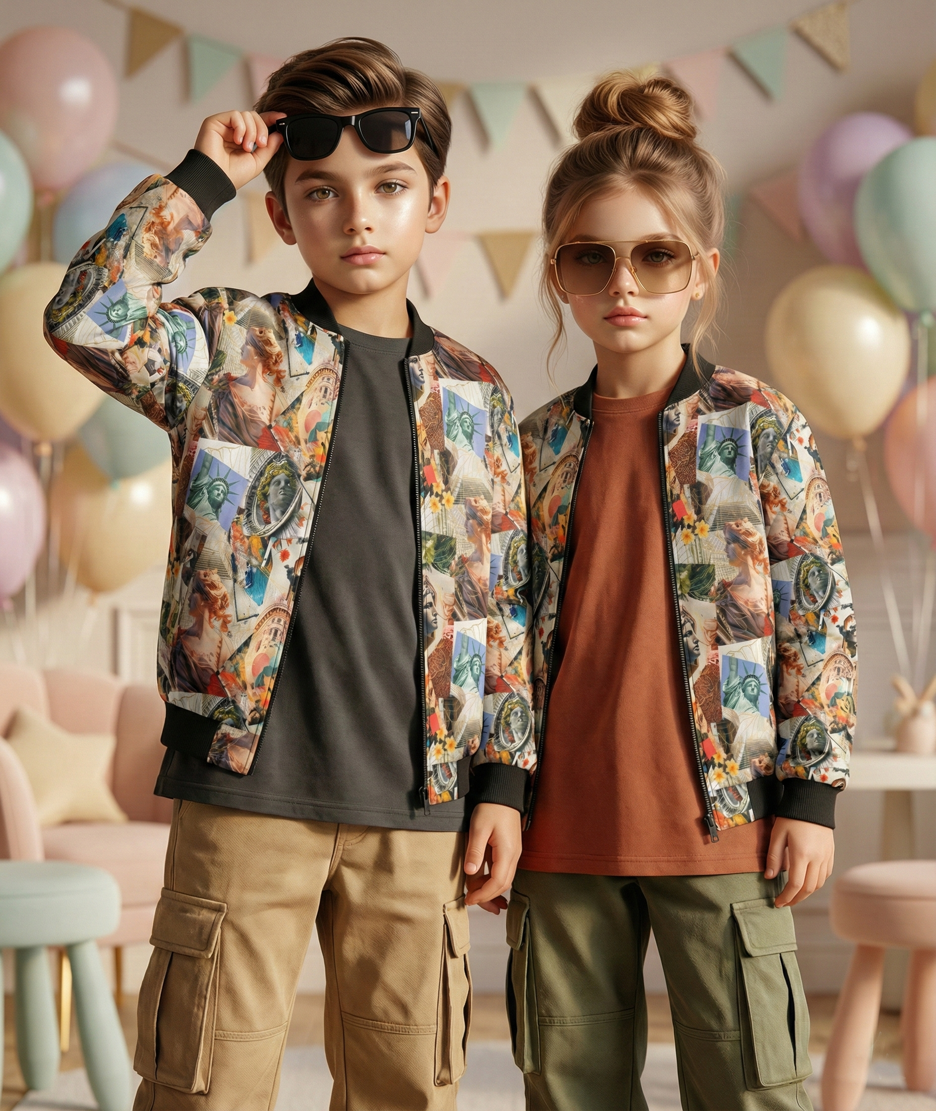 Unisex AOP Kids Party Bomber Jacket - 5 to 13 years