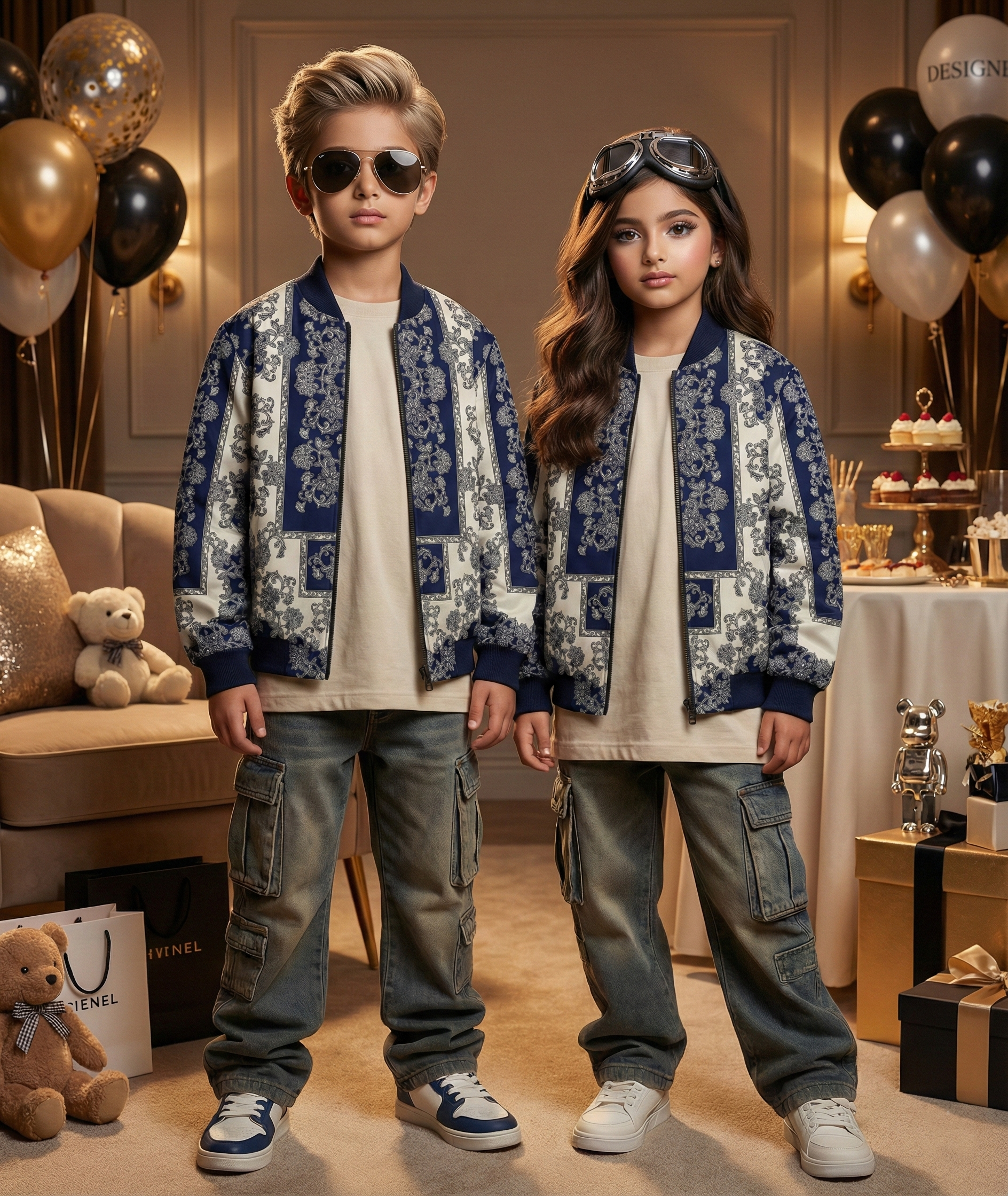 Unisex AOP Kids Party Bomber Jacket